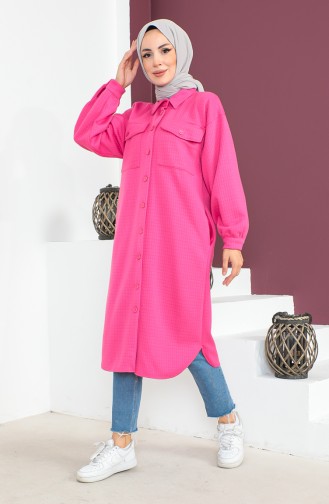 Kapitone Tunik 23K8802-04 Fuşya