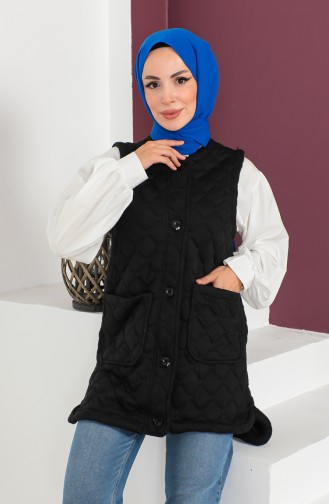 Gilet Matelassé Avec Poches 23K8850-03 Noir 23K8850-03