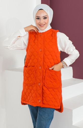 Gilet Matelassé Avec Poche 23K8850-07 Orange 23K8850-07