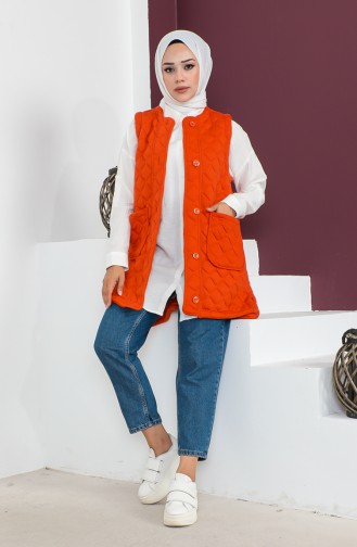 Gilet Matelassé Avec Poche 23K8850-07 Orange 23K8850-07