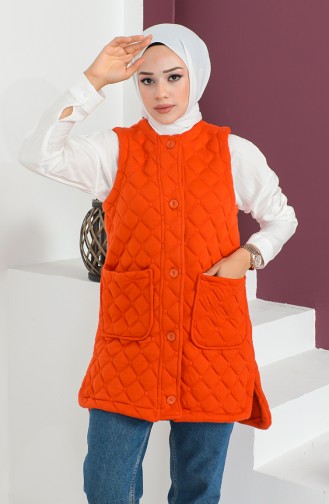 Gilet Matelassé Avec Poche 23K8850-07 Orange 23K8850-07