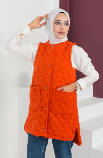 Gilet Matelassé Avec Poche 23K8850-07 Orange 23K8850-07