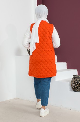 Gilet Matelassé Avec Poche 23K8850-07 Orange 23K8850-07