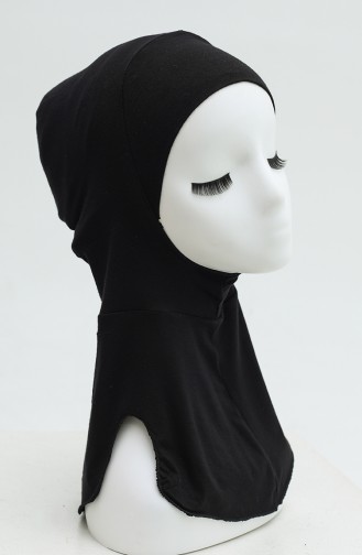 Bonnet Hijab Avec Col Tour De Cou 90153-01 Noir 90153-01