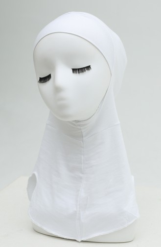 Bonnet Hijab Avec Col Tour De Cou 90153-02 Blanc 90153-02