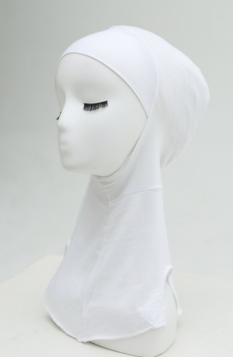 Bonnet Hijab Avec Col Tour De Cou 90153-02 Blanc 90153-02