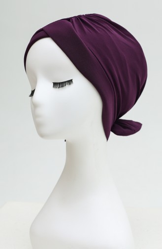 Bonnet Croisé Double Face avec Noeud 0023-19 Plum 0023-19