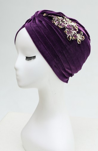 Velvet Sequin Vera Bonnet Purple 0039-06