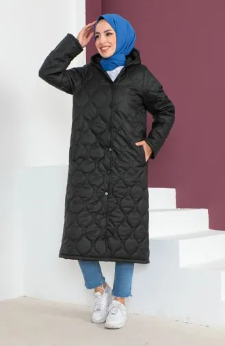 Vivezza Steppmantel Mit Kapuzenmuster 6985-01 Schwarz 6985-01