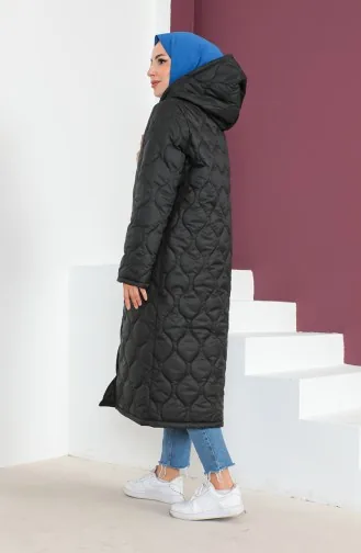 Vivezza Steppmantel Mit Kapuzenmuster 6985-01 Schwarz 6985-01