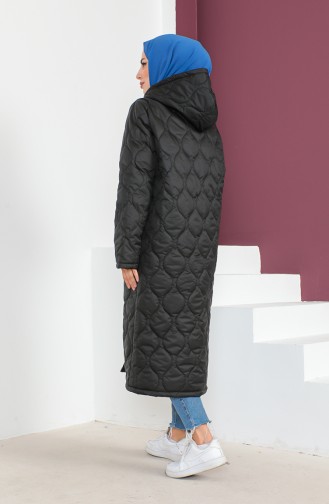 Vivezza Hooded Onion Pattern Sports Quilted Coat 6990-01 Black 6990-01