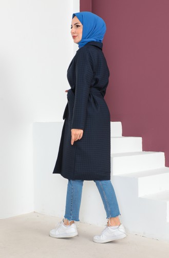 Kapitone Kuşaklı Kaban 23K8809-01 Lacivert