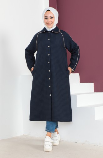 Quilted Piping Coat 23k8810-01 Navy Blue 23K8810-01