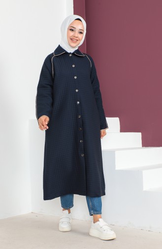 Quilted Piping Coat 23k8810-01 Navy Blue 23K8810-01
