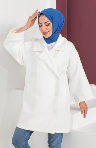 Kaşe Kaban 23K8835-03 Beyaz