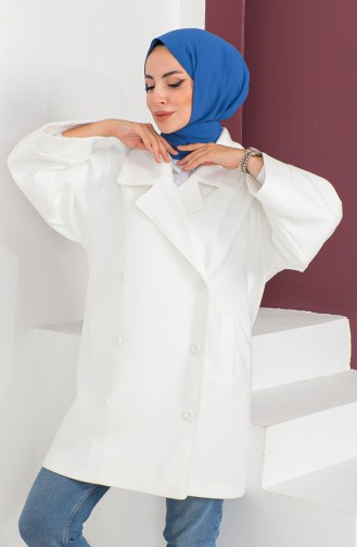 Kaşe Kaban 23K8835-03 Beyaz