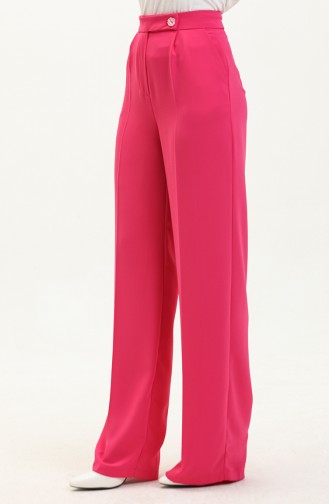 Women`s High Waist Pleated Palazzo Trousers 00100-01 Pink 00100-01