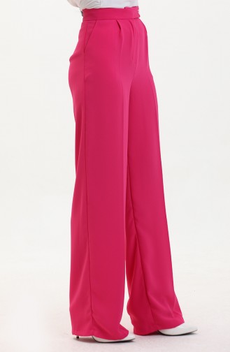 Women`s High Waist Pleated Palazzo Trousers 00100-01 Pink 00100-01