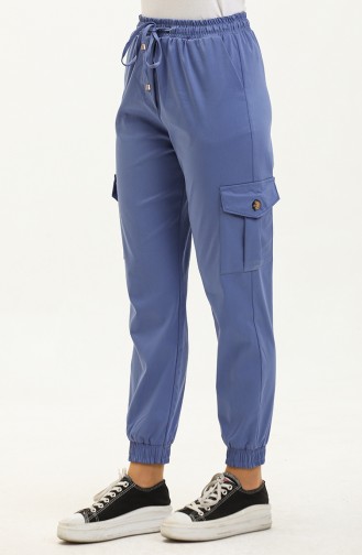 Pantalon De Jogging Taille Elastique Femme 110200-03 Bleu 110200-03