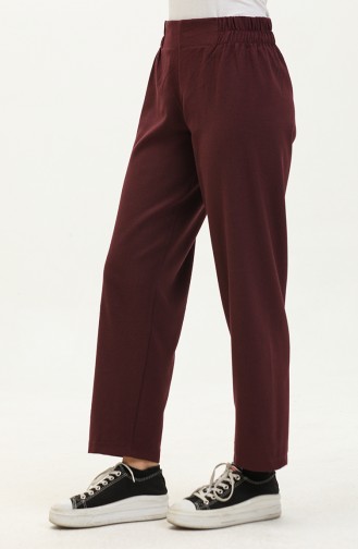 Elastic Waist Pants 2034-31 Plum 2034-31