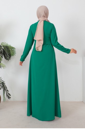 Geplooide Aerobin Abaya Smaragdgroen 0028SGS.ZMR
