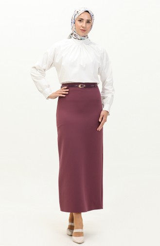 Belted Pencil Skirt 2247-01 Plum 2247-01