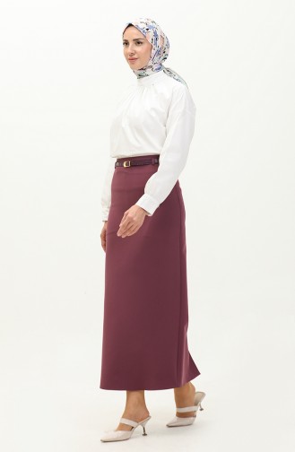 Belted Pencil Skirt 2247-01 Plum 2247-01