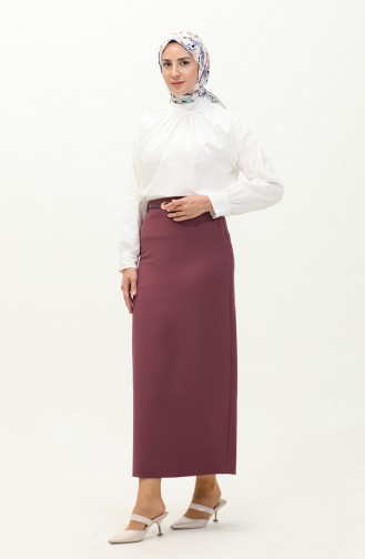 Belted Pencil Skirt 2247-01 Plum 2247-01