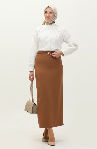 Belted Pencil Skirt 2247-02 Milky Coffee 2247-02