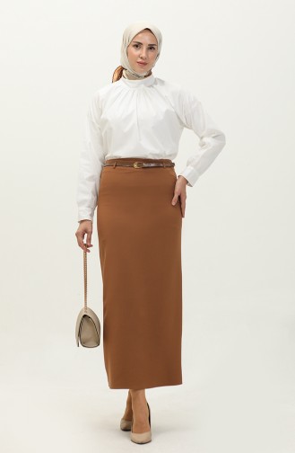 Belted Pencil Skirt 2247-02 Milky Coffee 2247-02