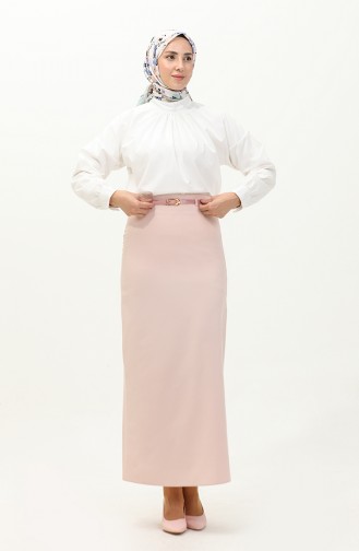 Belted Pencil Skirt 2247-04 Powder 2247-04