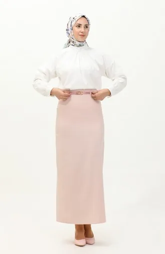 Bleistiftrock Mit Gürtel 2247-04 Puder 2247-04