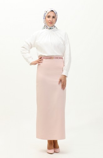 Belted Pencil Skirt 2247-04 Powder 2247-04