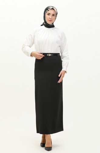 Belted Pencil Skirt 2247-05 Black 2247-05