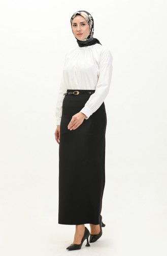 Belted Pencil Skirt 2247-05 Black 2247-05