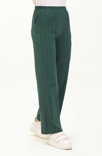 Tassel Fabric Elastic waist Trousers 0010-01 Emerald Green 0010-01