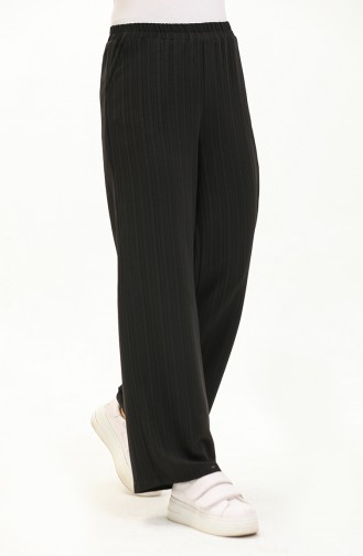 Crochet Fabric Elastic Pants 0010A-01 Black 0010A-01