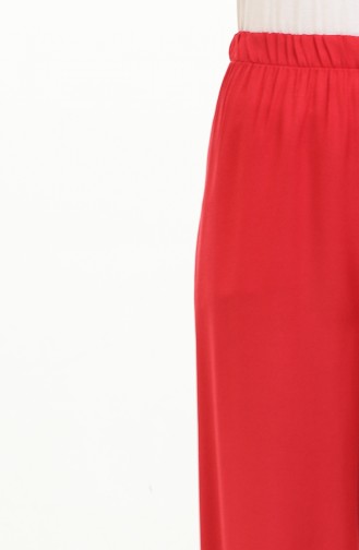 Elastic Waist Wide Leg Trousers 1143-02 Claret Red 1143-02