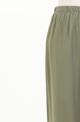 Elastic Waist Wide Leg Trousers 1143-03 Khaki 1143-03