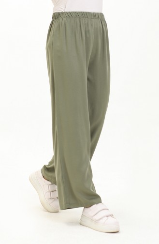 Elastic Waist Wide Leg Trousers 1143-03 Khaki 1143-03