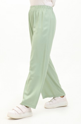 Wide Leg Elastic waist Trousers 1143-05 Pistachio Green 1143-05