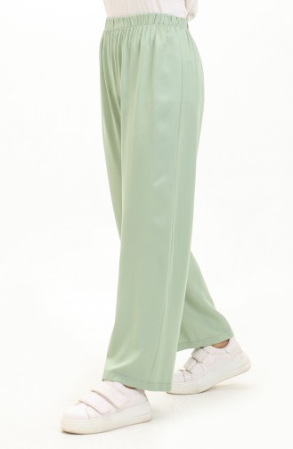 Wide Leg Elastic waist Trousers 1143-05 Pistachio Green 1143-05