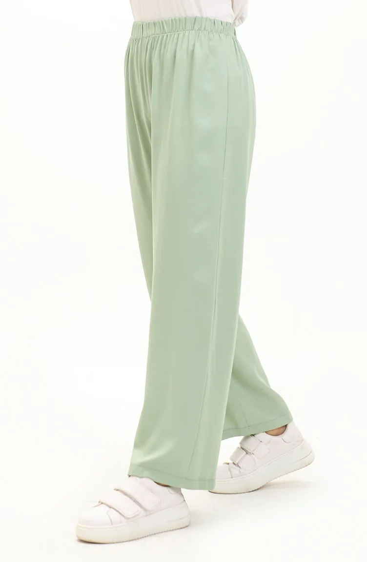 Pantalon Large Taille Elastique 1143-05 Vert Pistache 1143-05