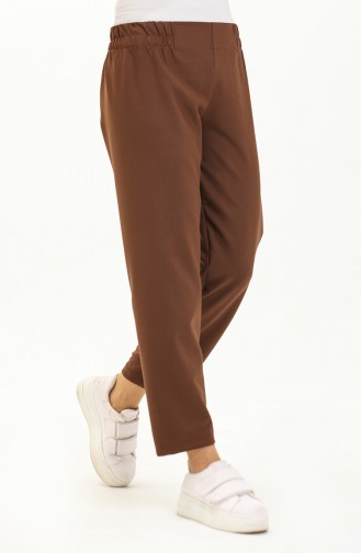 Elastic Waist Trousers 2034A-04 Milk Brown 2034A-04