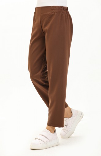 Elastic Waist Trousers 2034A-04 Milk Brown 2034A-04