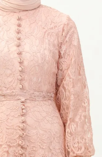 Abendkleid mit Spitzeneinsatz 5477A-03 Lachs 5477A-03