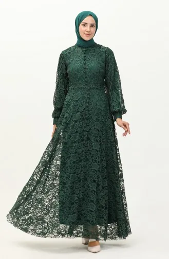 Abendkleid mit Spitzeneinsatz 5477A-05 Smaragdgrün 5477A-05
