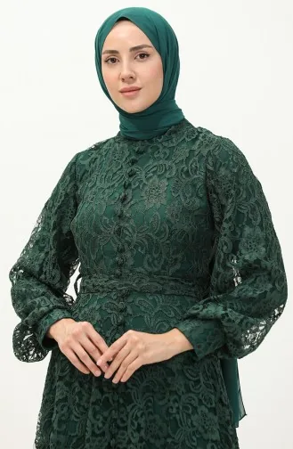 Abendkleid mit Spitzeneinsatz 5477A-05 Smaragdgrün 5477A-05