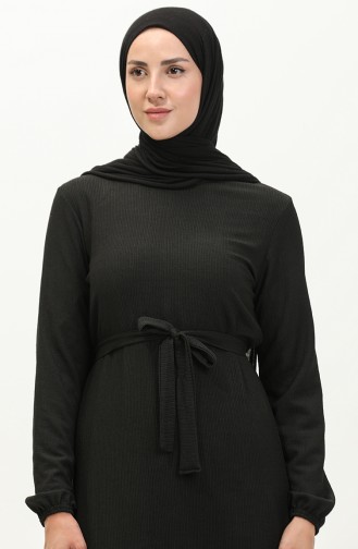 Robe Longue Hijab 8647-01 Noir 8647-01