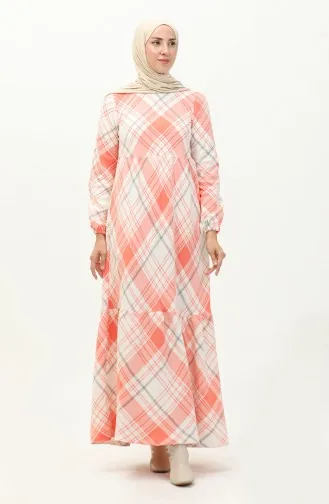 Robe à Motifs Carreaux 23K8827-04 Yavruağzı 23K8827-04